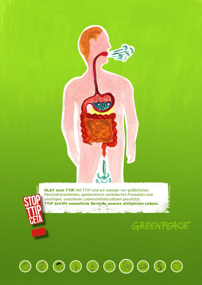 Poster gegen TTIP – Problem Verbraucherschutz Lebensmittel
