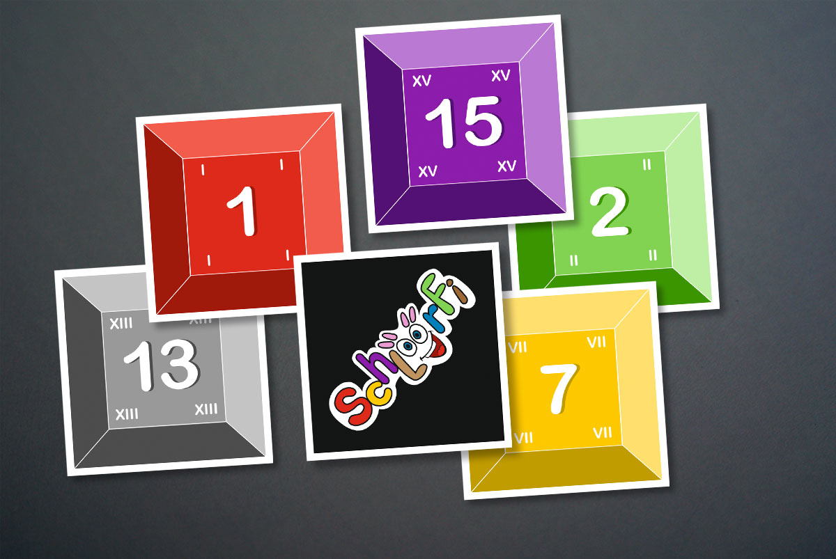 Kartendesign des Spiels Schlöörfi von Produktschmiede