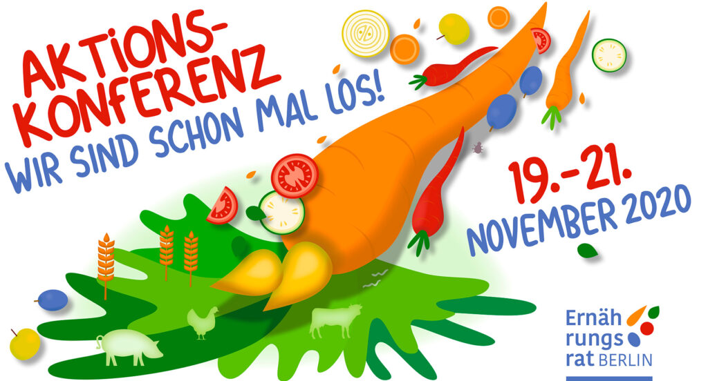 Header für eine Aktionskonferenz des Ernährungsrats Berlin, Uta Tietze, Kommunikationsdesign
