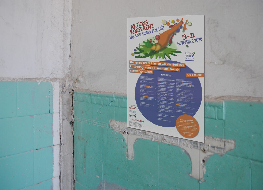 Poster für eine Aktionskonferenz des Ernährungsrats Berlin, Uta Tietze, Kommunikationsdesign
