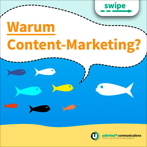 Social-Media Post: "Was ist Content-Marketing II" für die Agentur unlimited communication berlin