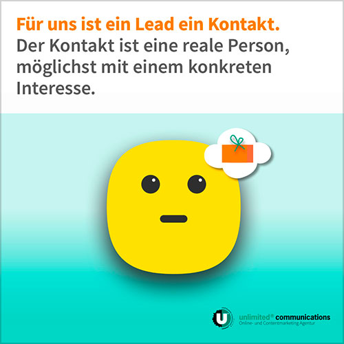 Social-Media Post: "Leadgenerierung II" für die Agentur unlimited communication berlin