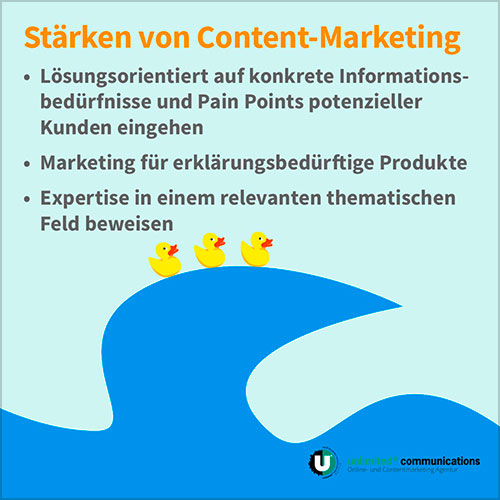 Social-Media Post: "Was ist Content-Marketing II" für die Agentur unlimited communication berlin, 4