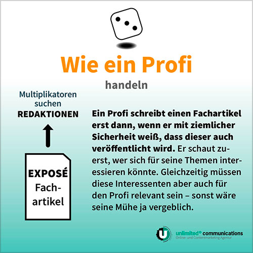 Social-Media Posts: "Zeigen Sie Expertise 2" für die Agentur unlimited communication berlin