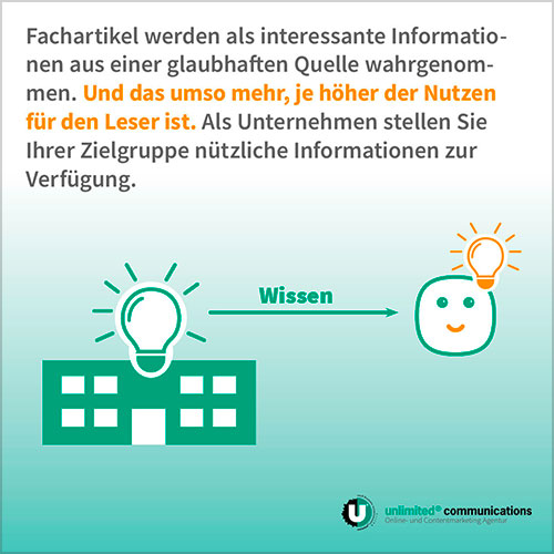 Social-Media Posts: "Zeigen Sie Expertise" für die Agentur unlimited communication berlin, 5