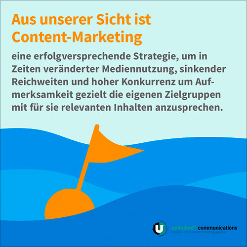 Social-Media Post: "Was ist Content-Marketing I" für die Agentur unlimited communication berlin, 8. Seite