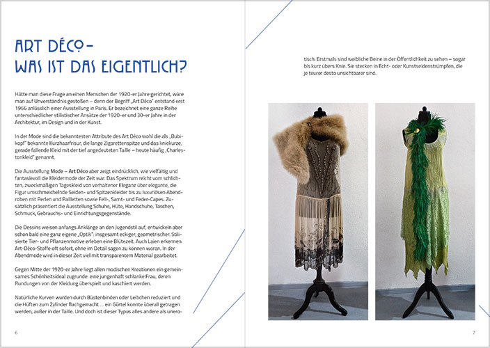 Ausstellungsausstattung "Mode Art Deco", Innenseite Katalog
