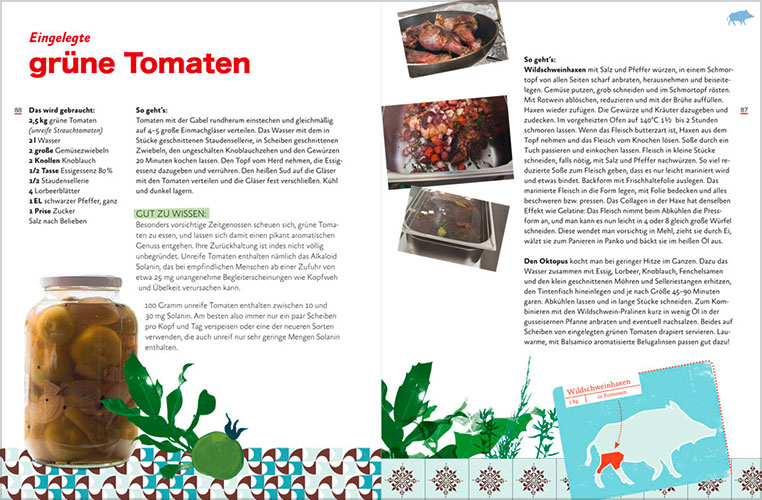 Doppelseite "Grüne Tomaten" aus "Taste the Waste", Gesamtgestaltung Uta Tietze