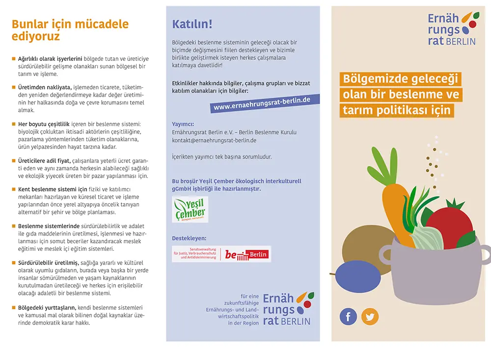 Flyer für den Ernährungsrat Berlin e.V.